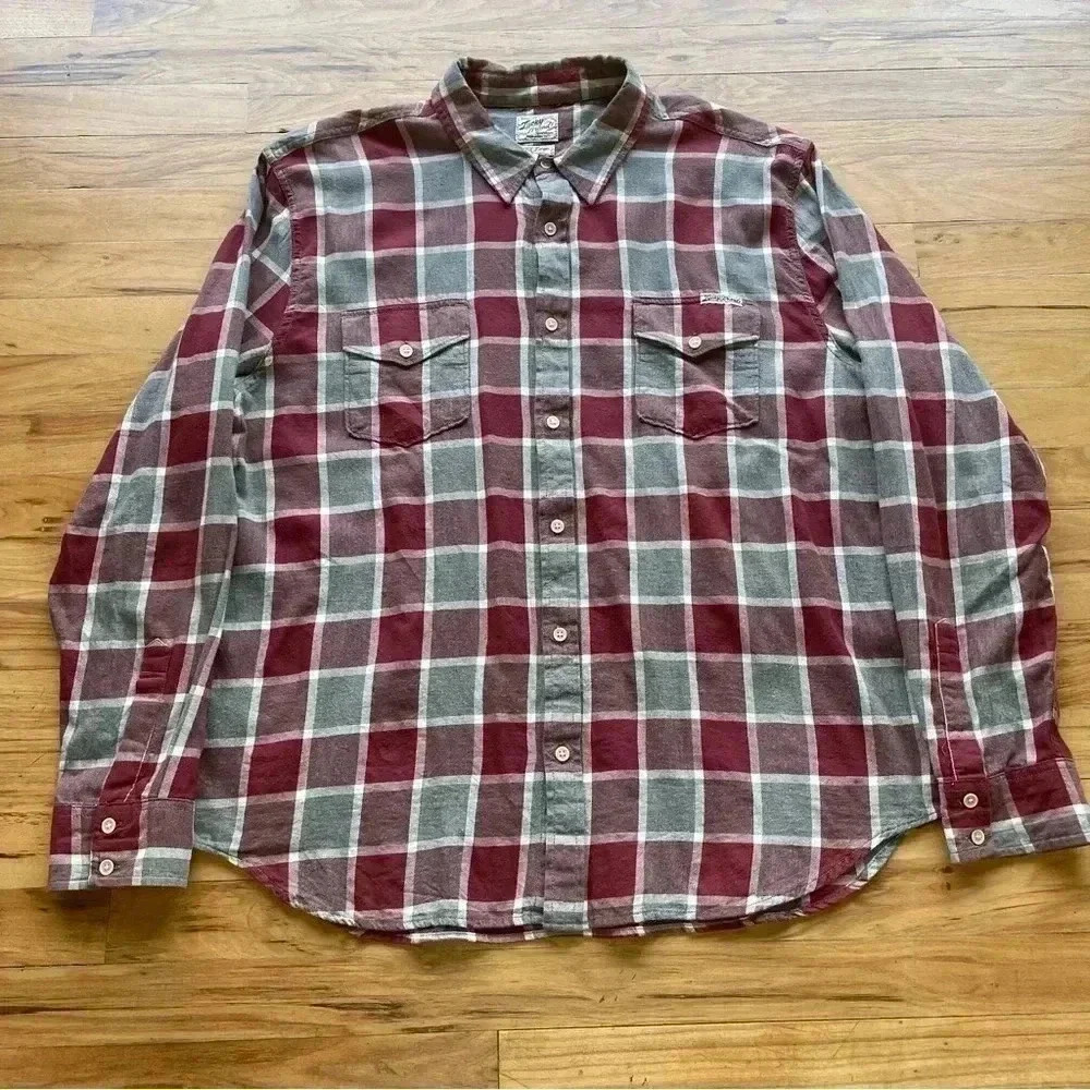 Lucky Brand Distinctive Western Long Sleeve Button Up Flannel Shirt